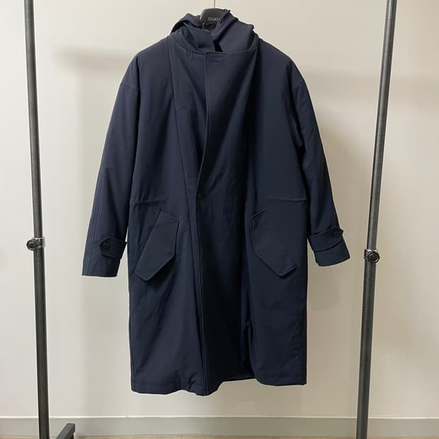 (S) Nohant 노앙 네이비 투웨이 오버사이즈 후드 나일론 코트