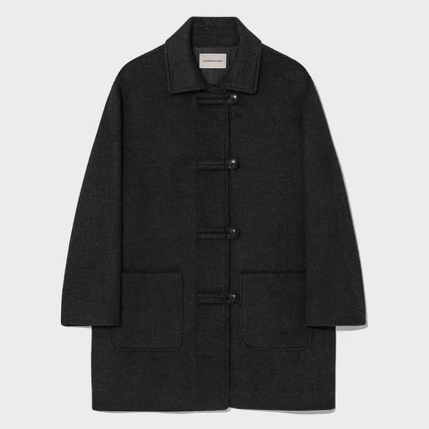 킨더살몬 하프 코트 Alpaca Jeanne Half Coat / 차콜