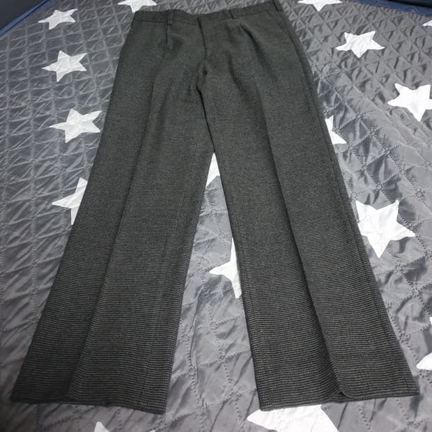 INDIAN 이중직원단 핀턱 스판 깅엄체크 겨울 슬랙스 (34)