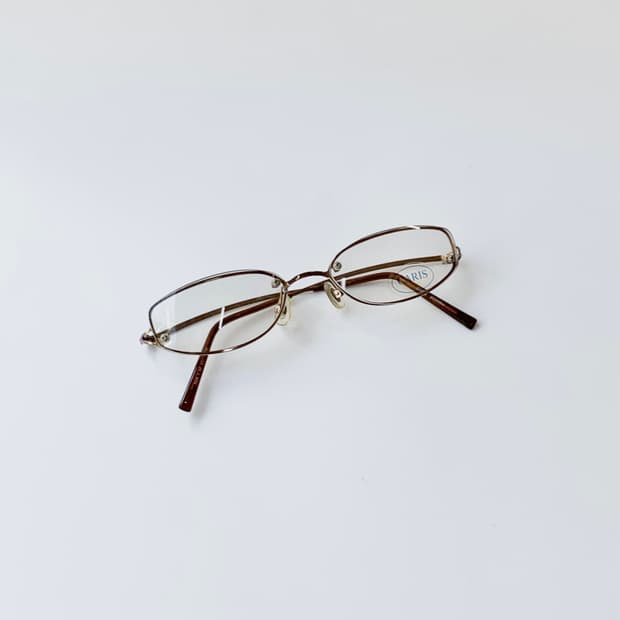 [픽키-607] 브라운 오벌 메탈 안경 데드스탁