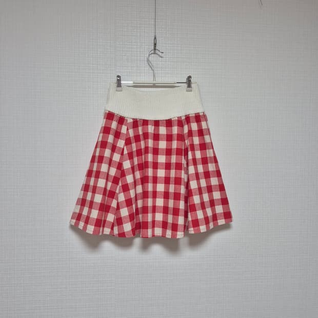 리즈리사 초고전템 라떼갸루 히메카지 레드체크 플레어 스커트입니다♡♡