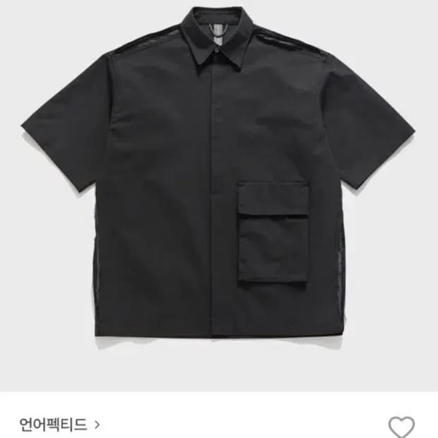 언어펙티드 CONTRAST MESH PANEL HALF SHIRT / B