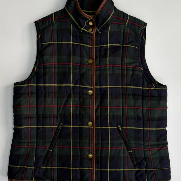 [XL] 랄프로렌 양가죽 타탄체크 퀄팅 베스트