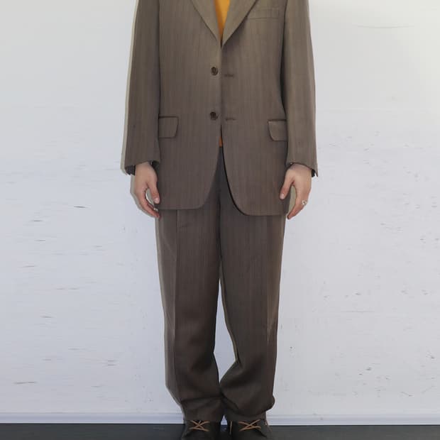 발렌티노 우모 초기 90s 헤링본 수트 셋업