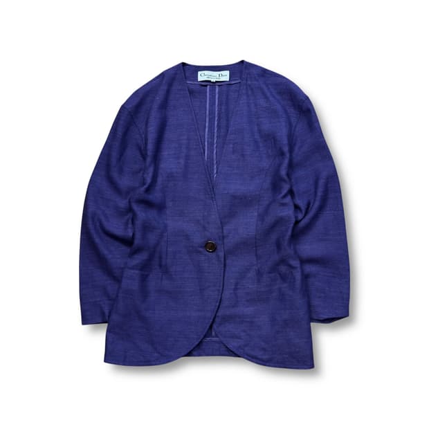 90’s크리스찬 디올 프레타 포르테(W)스포츠 퍼플 울 린넨 자켓 