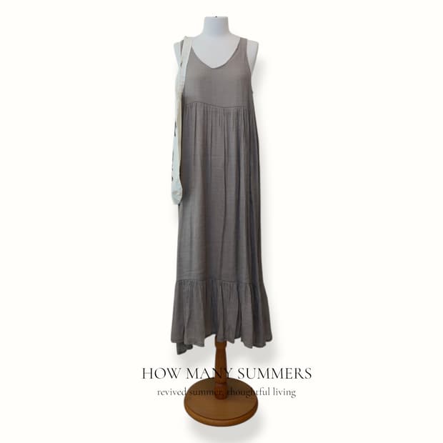 롱 원피스 F 그레이베이지 나시 뷔스티에 레이온 dress