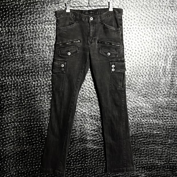 Bike&Bear 워싱 카고 슬림팬츠