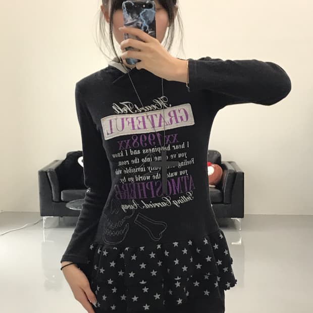 Jpn Y2k Star Graphic Mini Onepiece