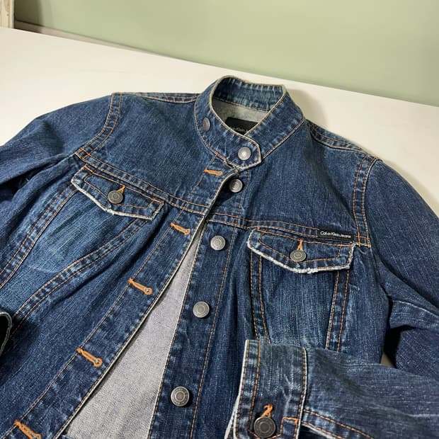 우먼S 켈빈클라인 진스 CK 빈티지워시드 인디고 데님청자켓