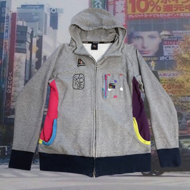 (이체시에눌) SVOLME 스볼메 도트 패치워크 포인트 컬러풀 후드집업