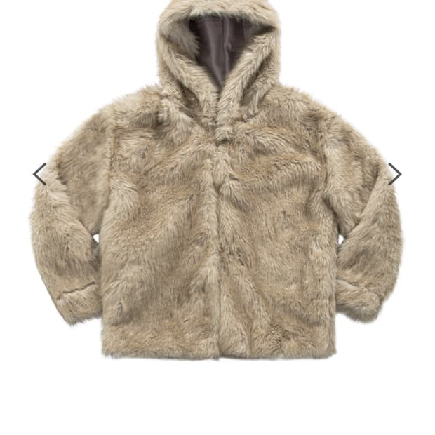 애즈온 후드 모피 자켓 퍼자켓