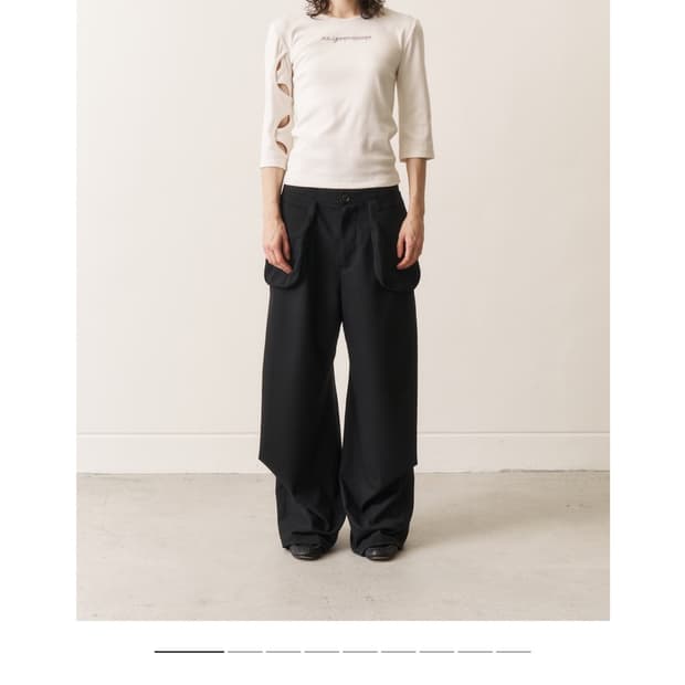 ODLY 스트라이프 팬츠, black xs