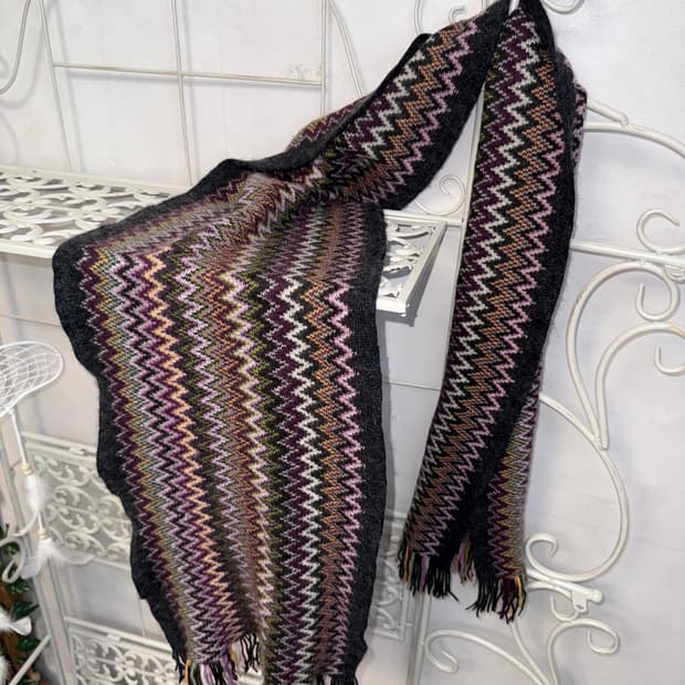 Missoni color mix ethnic knit muffler