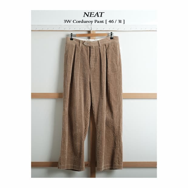NEAT 니트 3W 코듀로이 와이드 팬츠 46사이즈