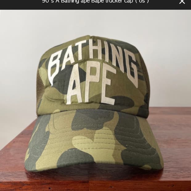 90s A bathing ape Bape trucker cap