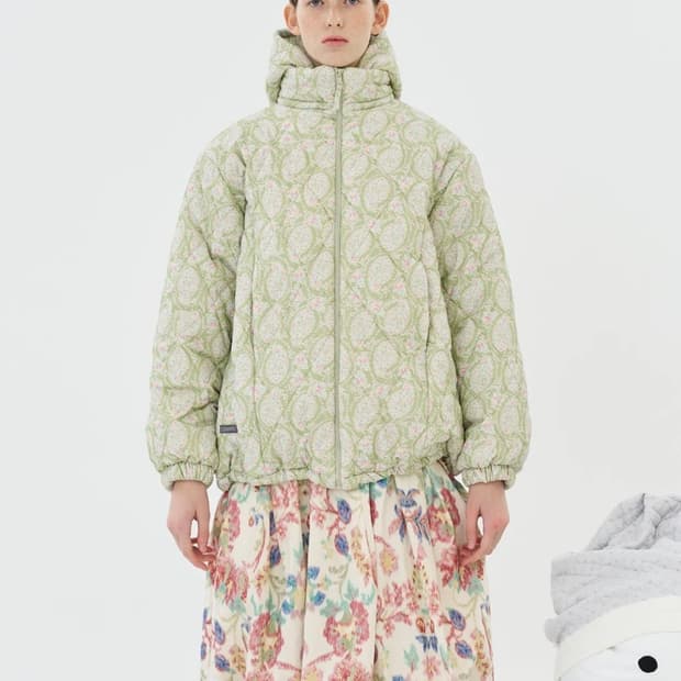 (Pesto) HOODED QUILTED JUMPER TEA
