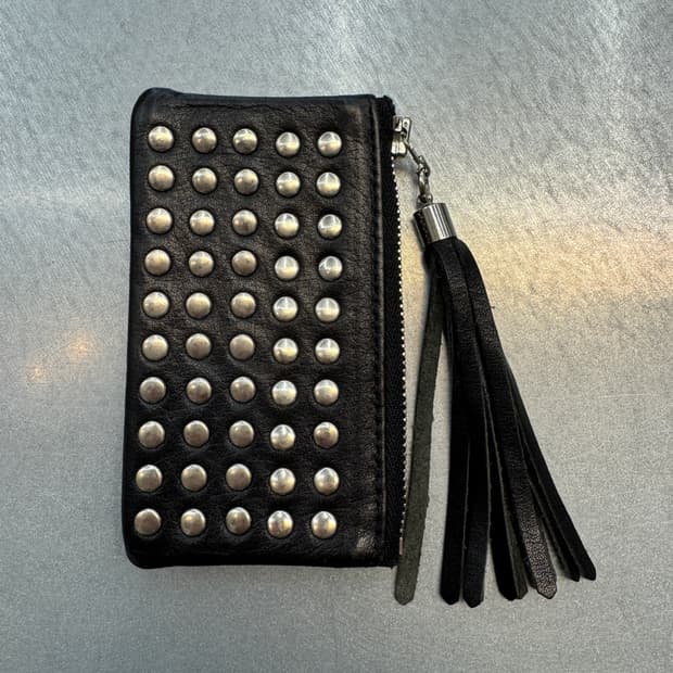 요지야마모토 스터드 프린지 지갑