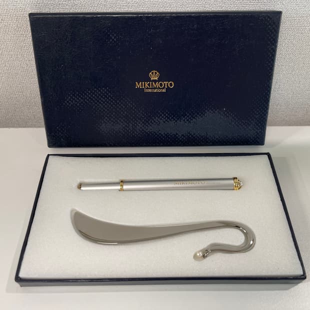미키모토 펄 진주 장식 볼펜, 북마크 세트 MIKIMOTO
