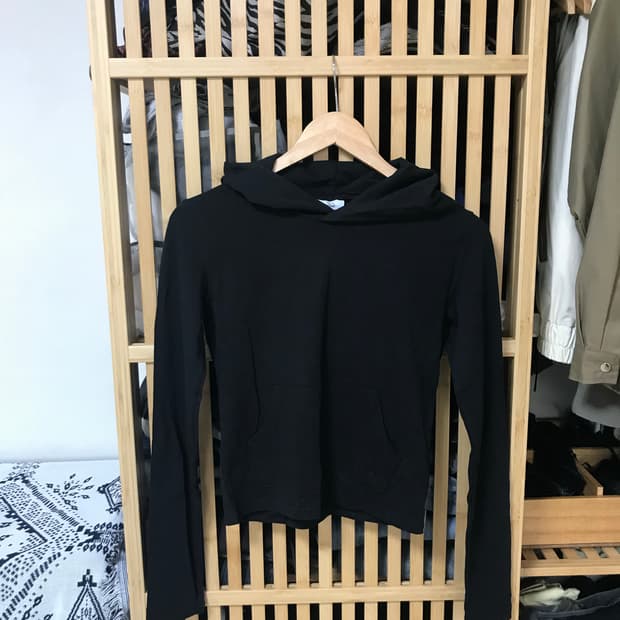 크롭 긴팔 후드티