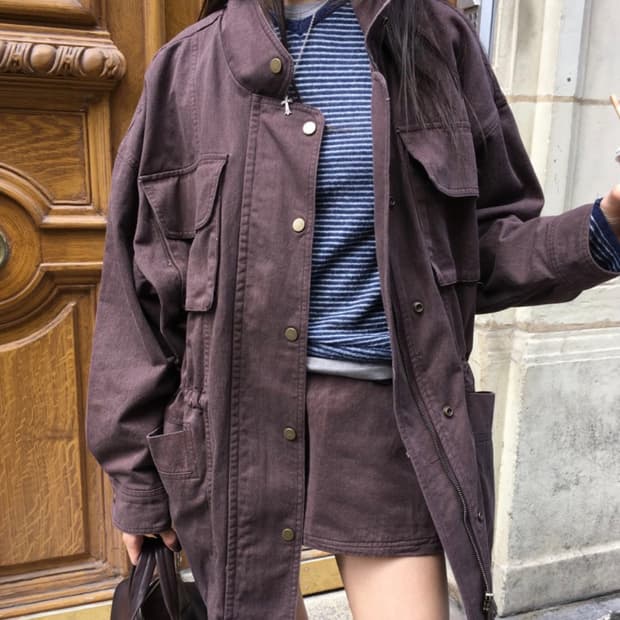 브리드 the breathe 워시드 워크 점퍼 야상 사파리 