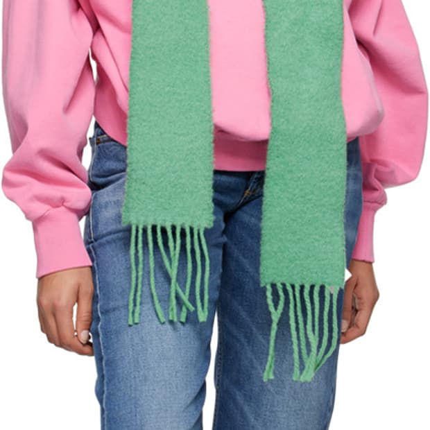 아크네스튜디오 그린 스키니 머플러 새상품