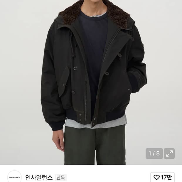 인사일런스 n2b 파일럿 파카 M (카키 브라운)