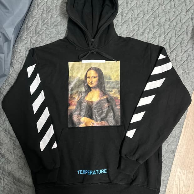 오프화이트 모나리자 후드티 블랙
