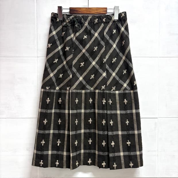SHOP DADA 울 체크 미디스커트 JPN
