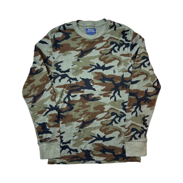 S) 폴로 랄프로렌 카모플라주 와플 롱 슬리브 티셔츠 T-094