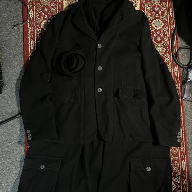 comme des garcons black 레이어드 울코트