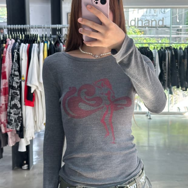 히스테릭 걸프린팅 롱슬리브 긴팔티셔츠
