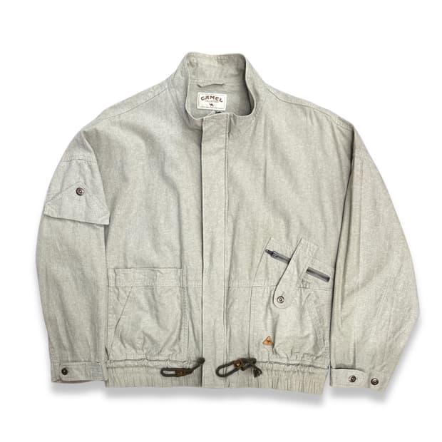 90s Camel 린넨 봄버 자켓 L