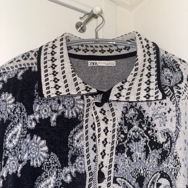 자라 패턴 가디건 XL