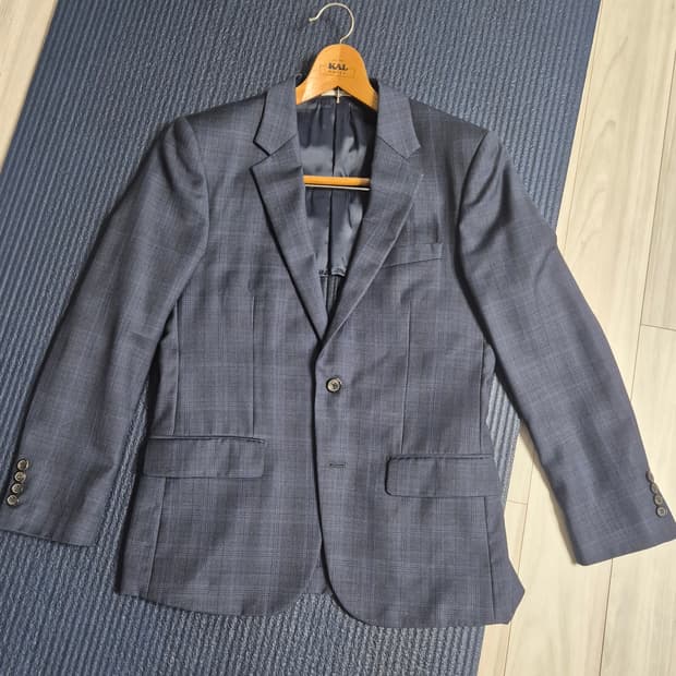 앤드지 진네이비 체크 자켓 100