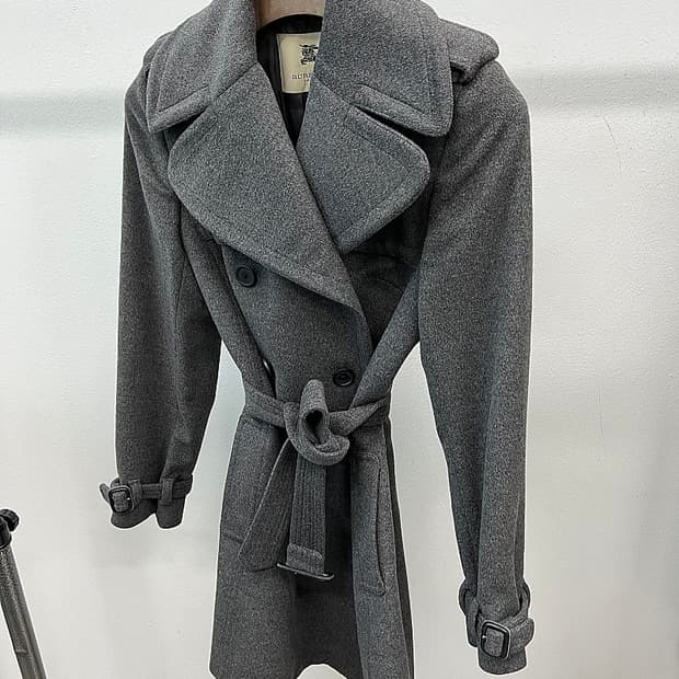 여) 버버리 벨트 캐시미어 코트 
