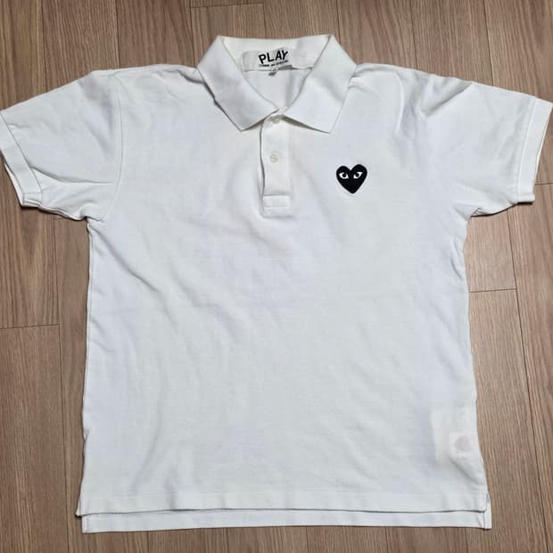 M) 꼼데가르송 블랙 와펜 카라 반팔티