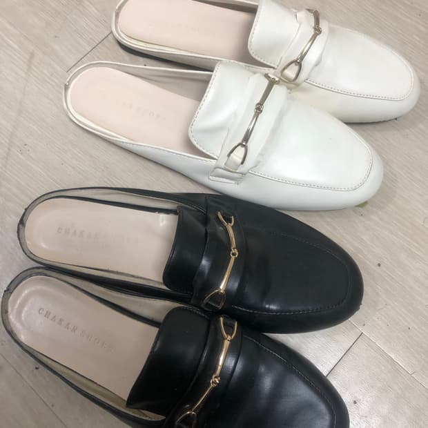 착한구두)) 검정색, 아이보리 뮬 구두 240~245 사이즈