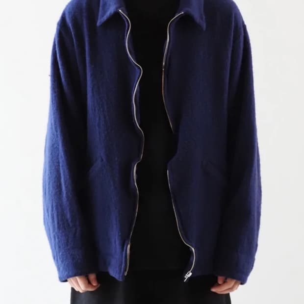 (2) 25aw 코모리 축융 울 숏 zip 재킷 퍼플 블루