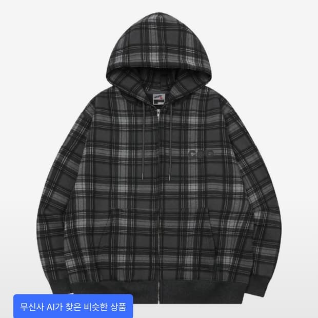CEC CHECK ZIP-UP HOODIE(CHARCOAL) 후드집업