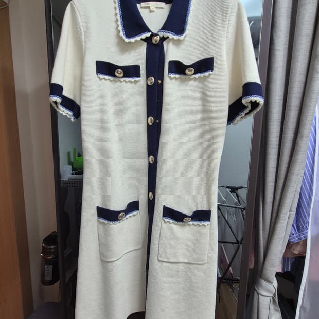 마쥬 콘트라스트 니트 원피스 38