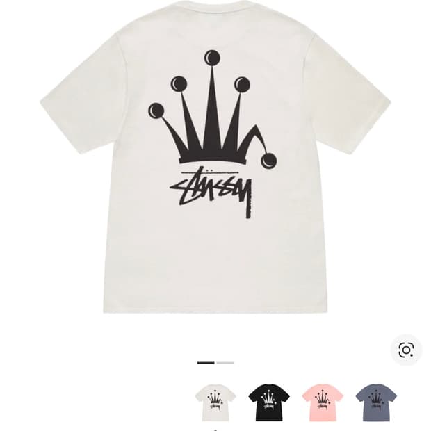 스투시 리갈 크라운 피그먼트 다이드 티셔츠 내츄럴