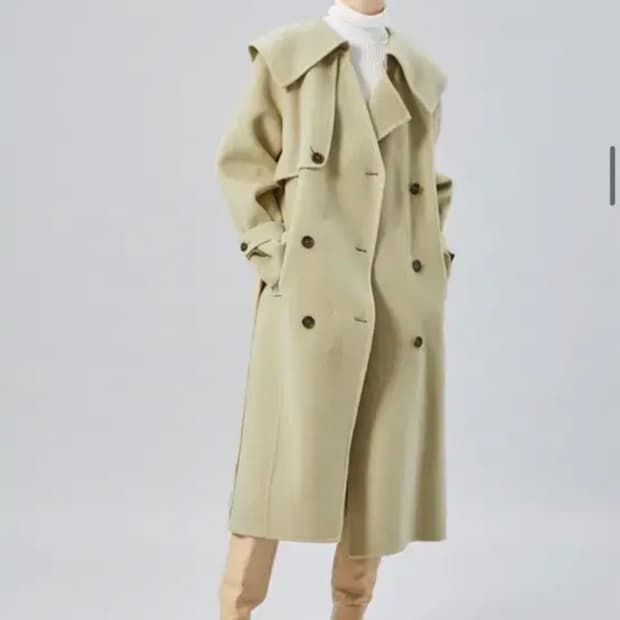 임블리 - 세일러 카라 핸드메이드 울코트 카키