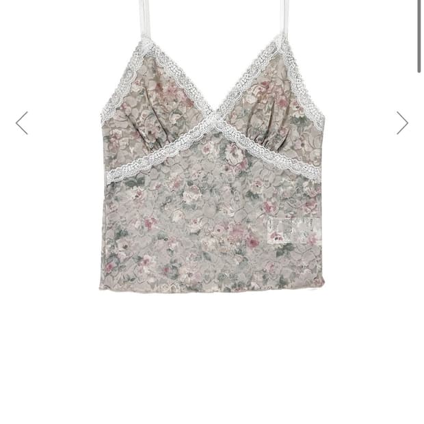 Toomuchtax FLORAL LACE CAMI TOP (IVORY)