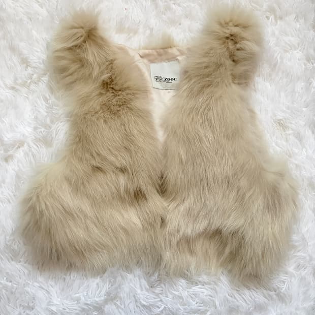 여우퍼 조끼 여우털 100% 베스트