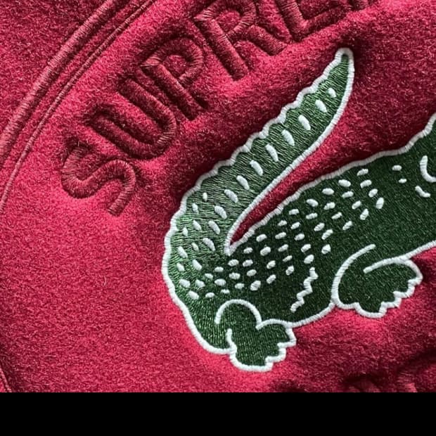 XL 슈프림 X 라코스테 정품 봄버 모직자켓 봄 가을 나이키 노스페이스