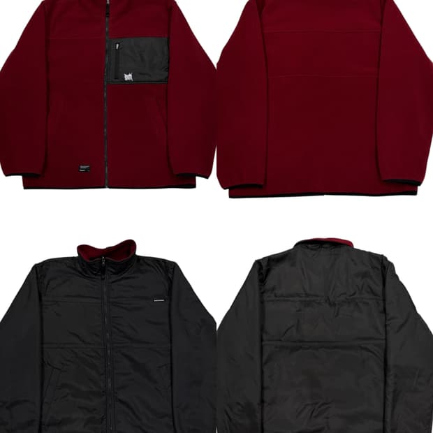 브라운브레스 양면 리버서블 버건디 블랙 플리스 자켓 XL