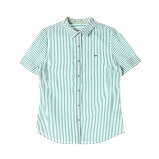 라코스테 민트 스트라이프 반팔 셔츠 36