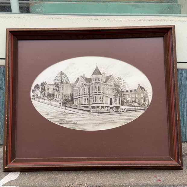 빈티지 소품 샌프란시스코 나무 액자