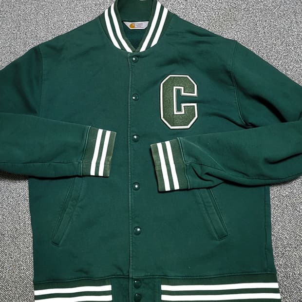 Carhartt 그린 C 로고 바시티 자켓 L