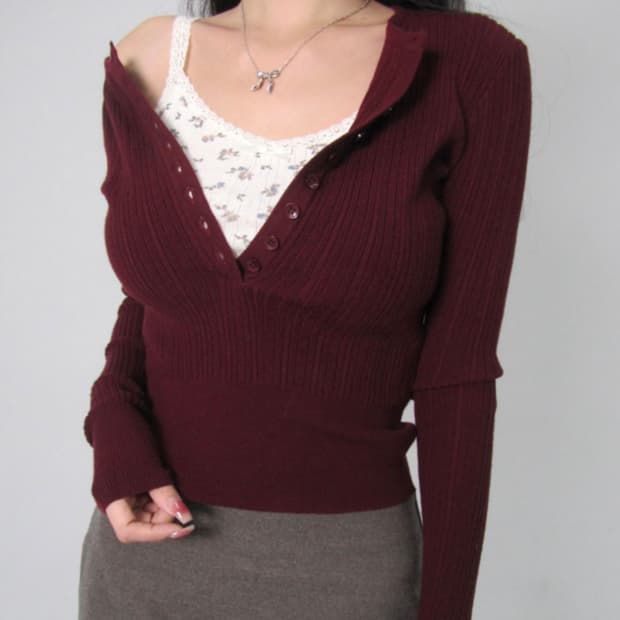 페일제이드 니트 버건디, 핑크